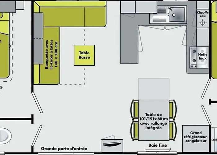 Mobil-home à Avec Terrasse Et Cuisine équipée - Api-1-52-903 Camping *